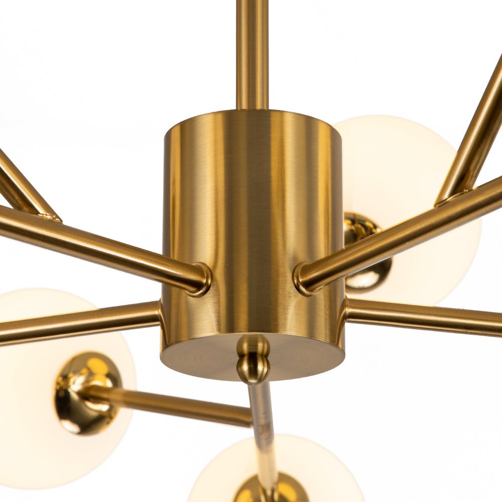 Pendantlightie-Mid-Century Modern 15-Light Globe Linear Kitchen Island Chandelier-Chandeliers-Black-