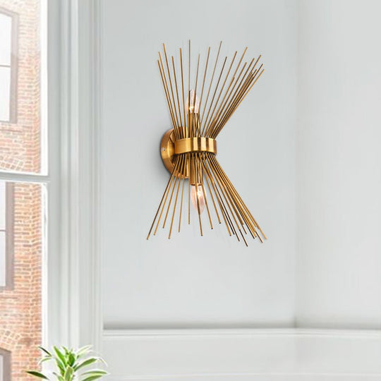 Pendantlightie-Mid-Century Modern 2-Light Starburst Wall Sconce-Wall Light-Gold-