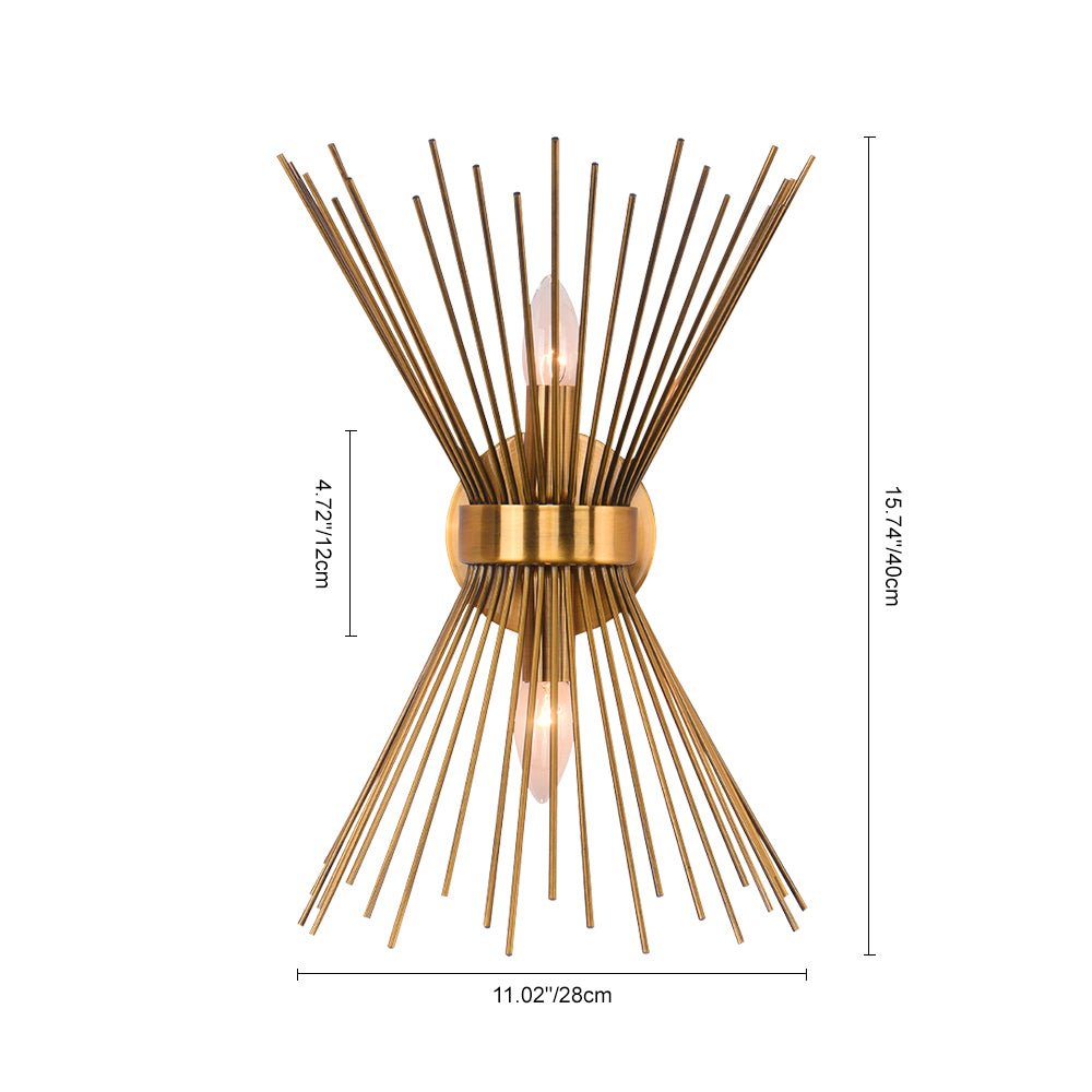 Pendantlightie-Mid-Century Modern 2-Light Starburst Wall Sconce-Wall Light-Gold-