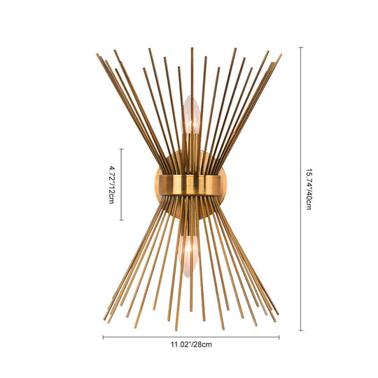 Pendantlightie-Mid-Century Modern 2-Light Starburst Wall Sconce-Wall Light-Gold-