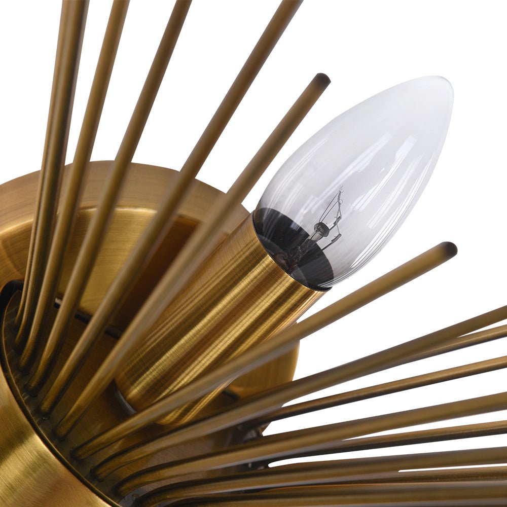Pendantlightie-Mid-Century Modern 2-Light Starburst Wall Sconce-Wall Light-Nickel-