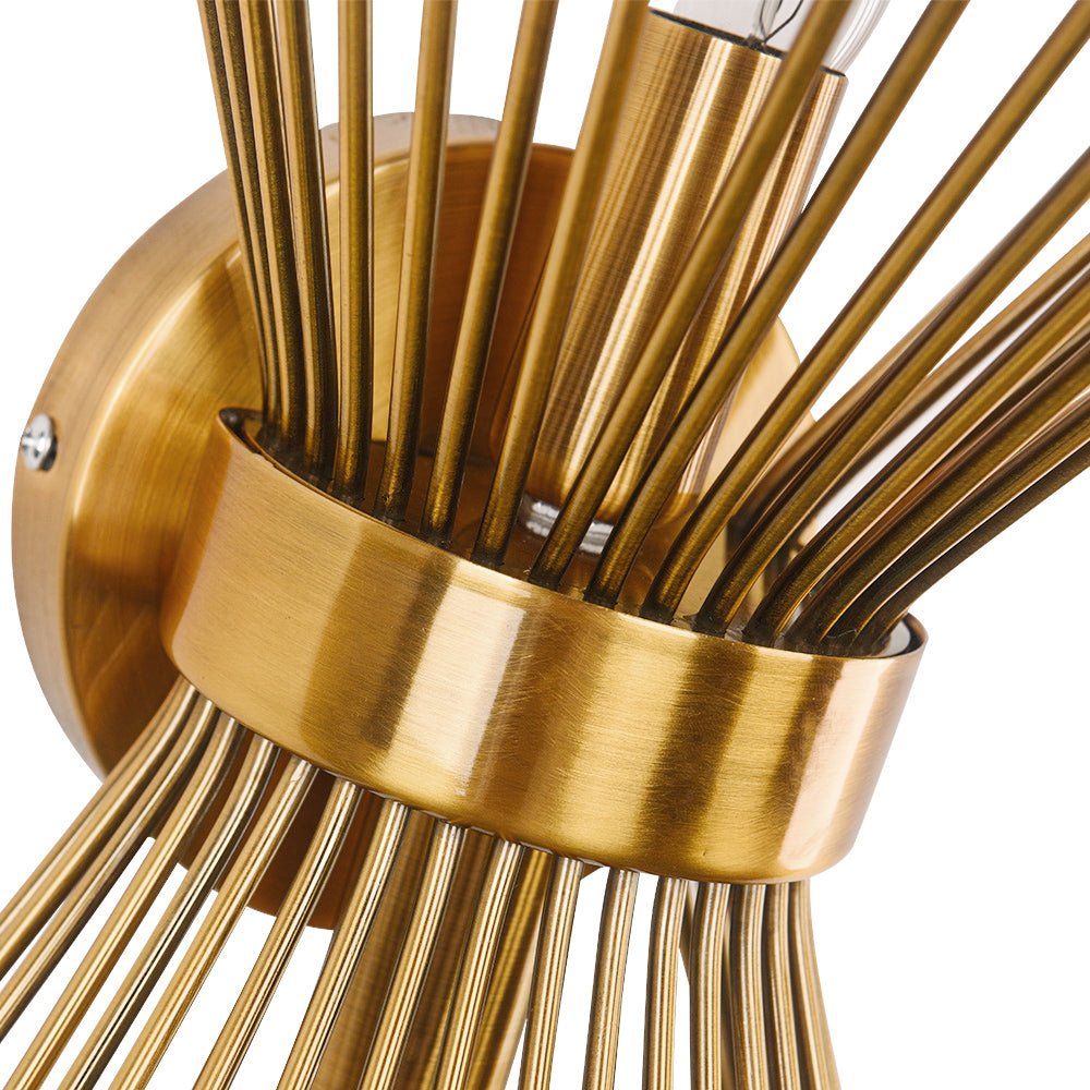 Pendantlightie-Mid-Century Modern 2-Light Starburst Wall Sconce-Wall Light-Nickel-