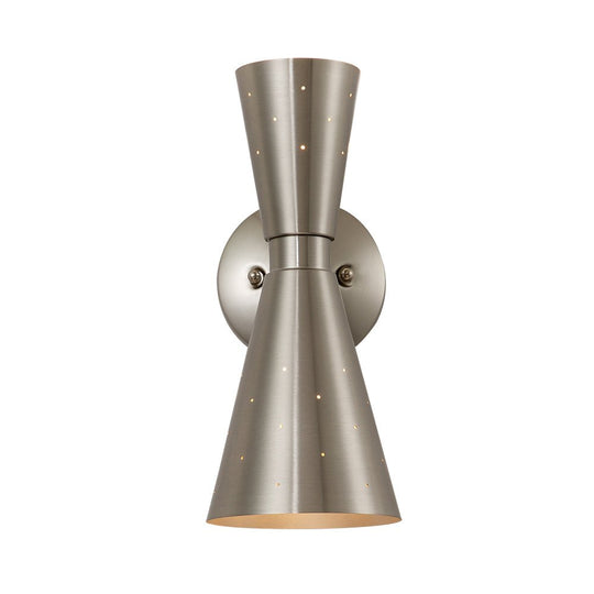 Pendantlightie-Mid-Century Modern 2-Light Starry Hourglass Wall Sconce-Wall Light-Nickel-