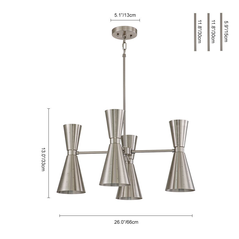 Pendantlightie-Mid-Century Modern 8-Light Hourglass Chandelier-Chandeliers--