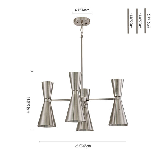 Pendantlightie-Mid-Century Modern 8-Light Hourglass Chandelier-Chandeliers--