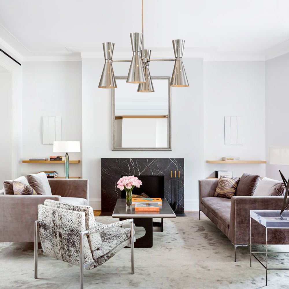 Pendantlightie-Mid-Century Modern 8-Light Hourglass Chandelier-Chandeliers--