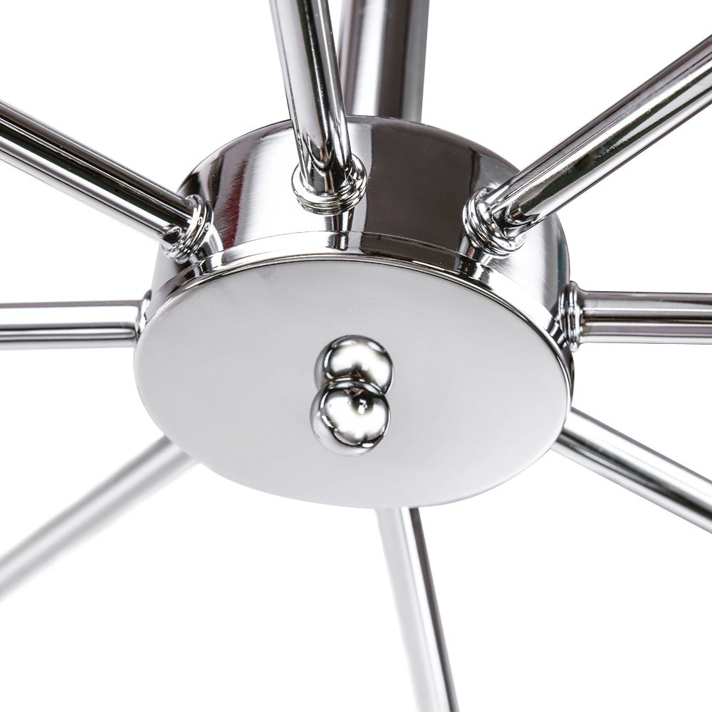 Pendantlightie-Mid-Century Modern 8-Light Sputnik Semi Flush Ceiling Light-Semi Flush Mount-Chrome-