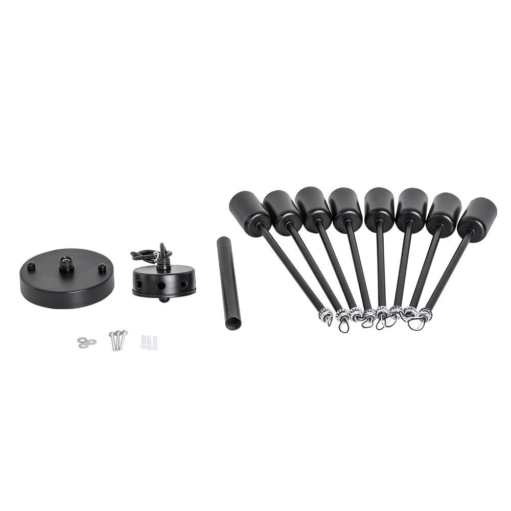 Pendantlightie-Mid-Century Modern 8-Light Sputnik Semi Flush Ceiling Light-Semi Flush Mount-Chrome-