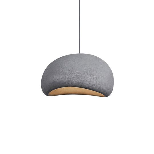 Pendantlightie-Minimalist 1-Light Oval Wabi Sabi Handmade Pendant Light-Pendants-Gray-15.7 in (40 cm)