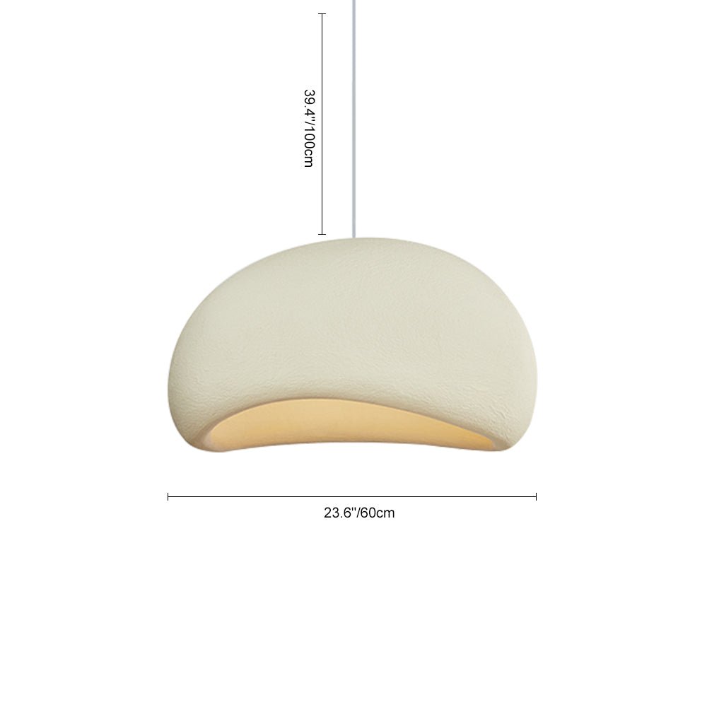 Pendantlightie-Minimalist 1-Light Oval Wabi Sabi Handmade Pendant Light-Pendants-Gray-15.7 in (40 cm)