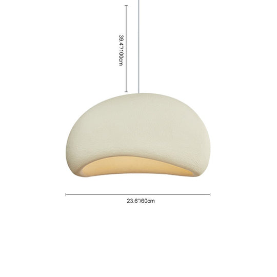 Pendantlightie-Minimalist 1-Light Oval Wabi Sabi Handmade Pendant Light-Pendants-Gray-15.7 in (40 cm)