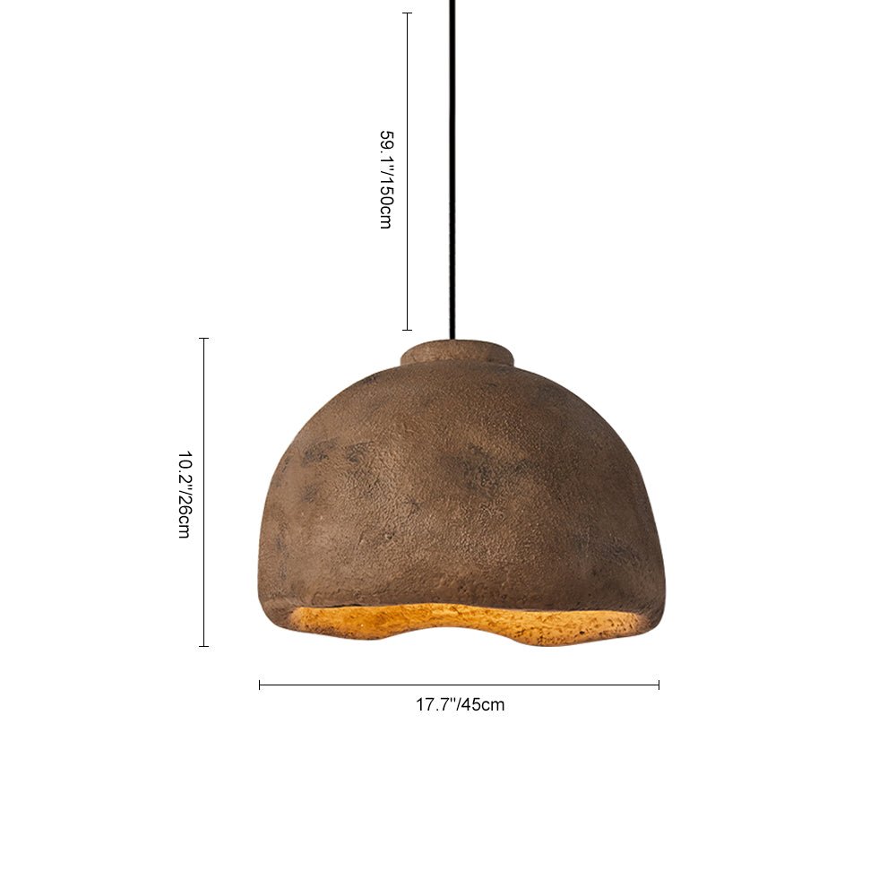 Pendantlightie-Minimalist 1-Light Wabi Sabi Dome Pendant For Dining Table-Pendants-Brown-Small