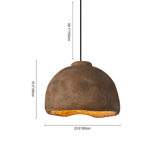Pendantlightie-Minimalist 1-Light Wabi Sabi Dome Pendant For Dining Table-Pendants-Brown-Small