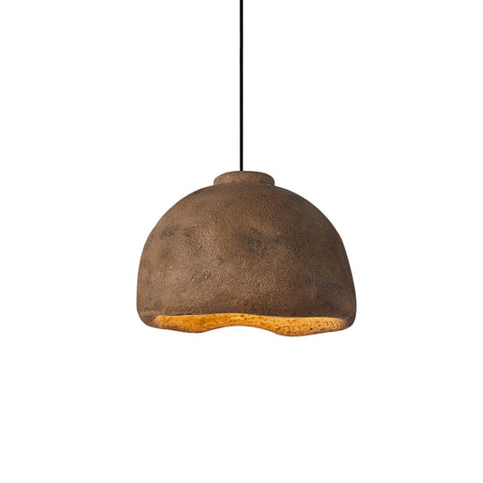 Pendantlightie-Minimalist 1-Light Wabi Sabi Dome Pendant For Dining Table-Pendants-Brown-Small