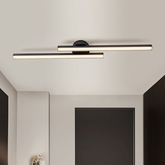Pendantlightie-Minimalist 2-Light Led Strip Semi Flush Mount-Semi Flush Mount--