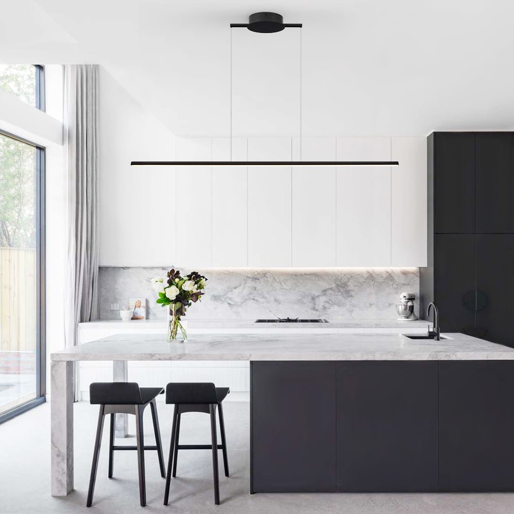 Pendantlightie-Minimalist Dimmable Led Linear Island Pendant Light For Dining Table-Pendants-Black-