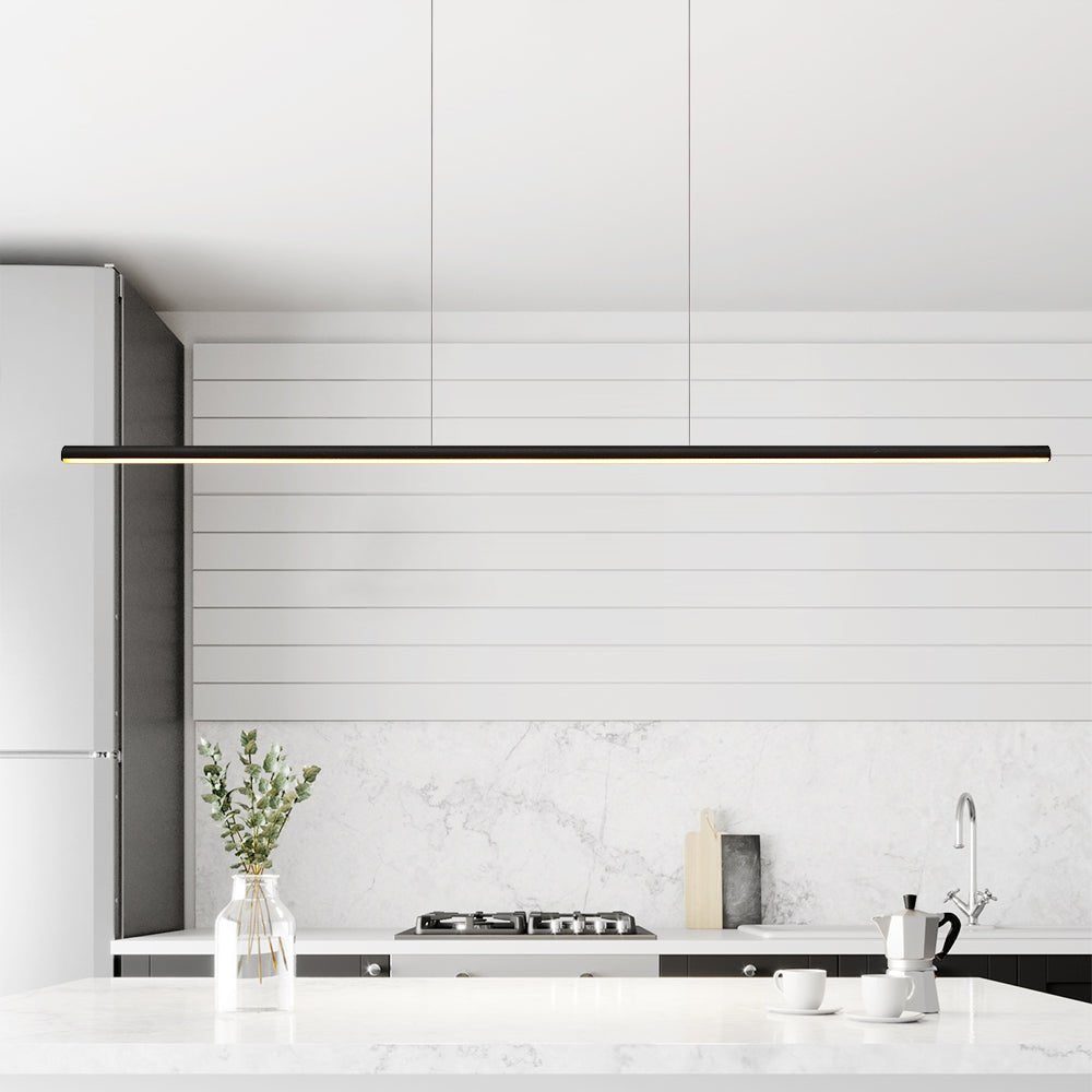 Pendantlightie-Minimalist Dimmable Led Linear Island Pendant Light For Dining Table-Pendants-Black-