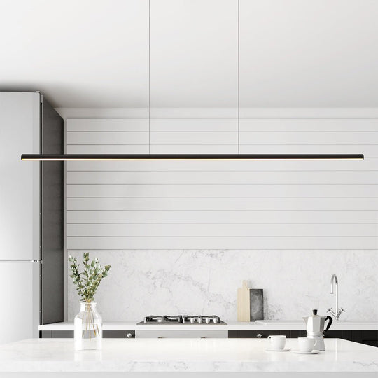 Pendantlightie-Minimalist Dimmable Led Linear Island Pendant Light For Dining Table-Pendants-Black-