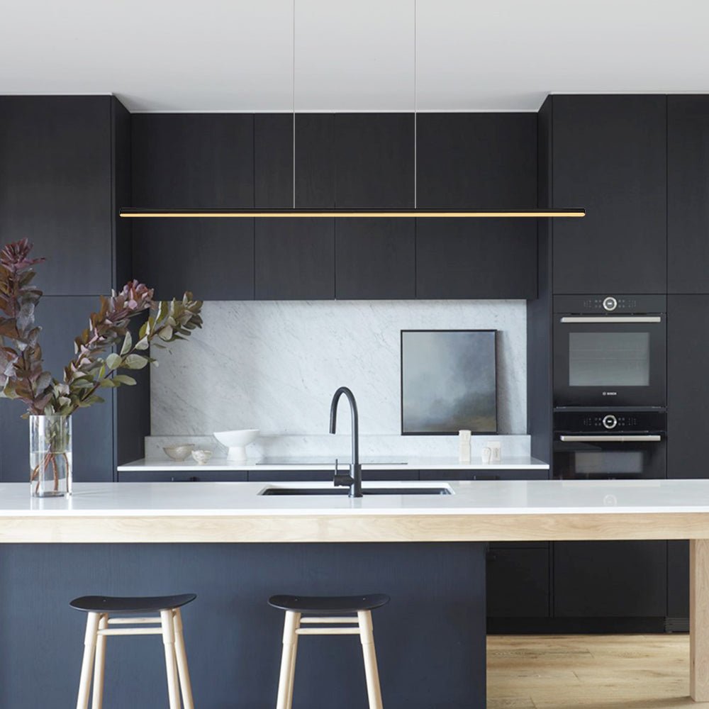 Pendantlightie-Minimalist Dimmable Led Linear Island Pendant Light For Dining Table-Pendants-Black-