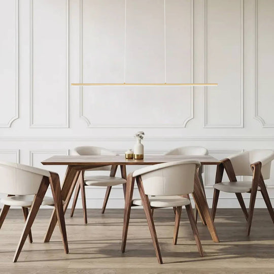 Pendantlightie-Minimalist Dimmable Led Linear Island Pendant Light For Dining Table-Pendants-Gold-