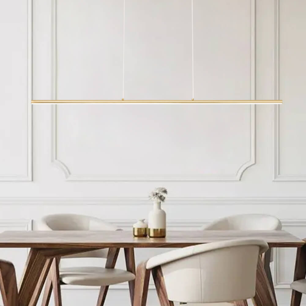 Pendantlightie-Minimalist Dimmable Led Linear Island Pendant Light For Dining Table-Pendants-Gold-