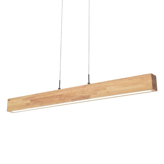 Pendantlightie-Minimalist Dimmable Linear Led Pendant With Wood Accent-Pendants--