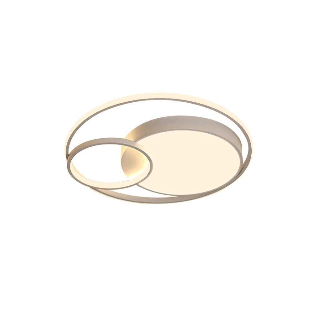 Pendantlightie-Minimalist Double Ring Round Led Ceiling Light-Flush Mount-Cool White Light-White