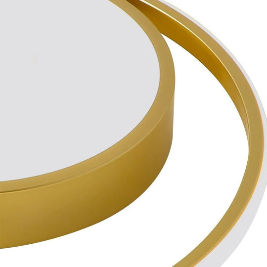 Pendantlightie-Minimalist Double Ring Round Led Ceiling Light-Flush Mount-Cool White Light-White