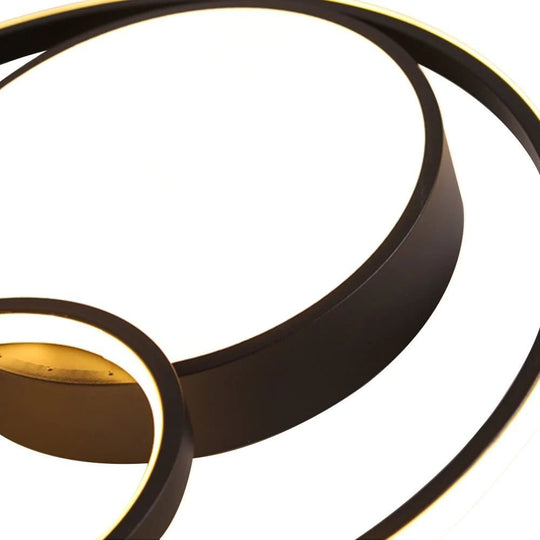 Pendantlightie-Minimalist Double Ring Round Led Ceiling Light-Flush Mount-Cool White Light-White