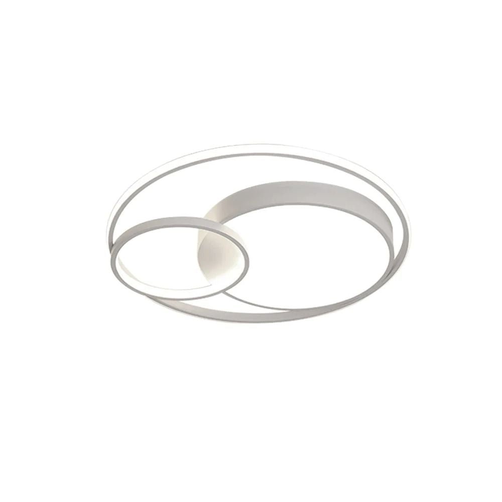 Pendantlightie-Minimalist Double Ring Round Led Ceiling Light-Flush Mount-Cool White Light-White