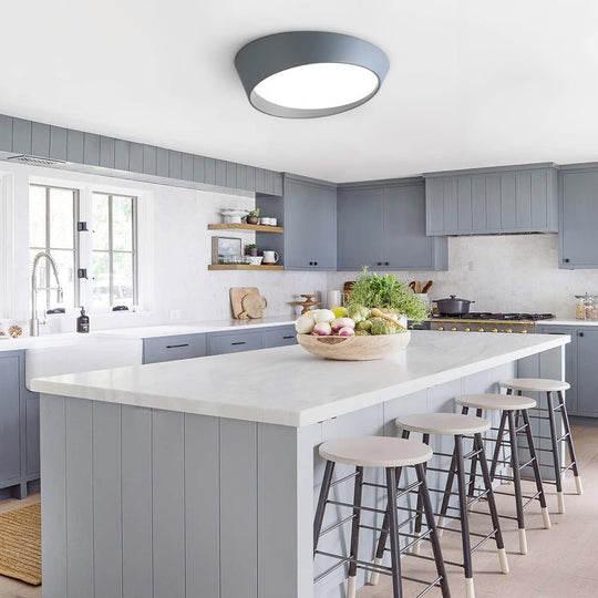 Pendantlightie-Minimalist Slant Led Flush Mount Ceiling Light-Flush Mount-Gray-Cool White Light