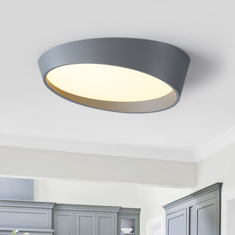 Pendantlightie-Minimalist Slant Led Flush Mount Ceiling Light-Flush Mount-Gray-Warm White Light