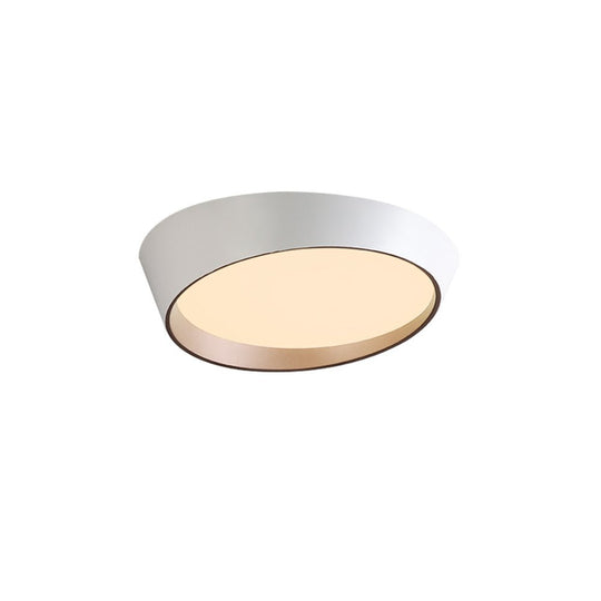 Pendantlightie-Minimalist Slant Led Flush Mount Ceiling Light-Flush Mount-White-Cool White Light