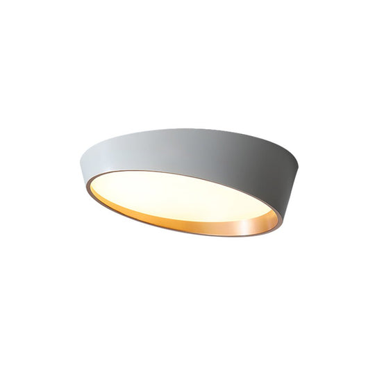 Pendantlightie-Minimalist Slant Led Flush Mount Ceiling Light-Flush Mount-White-Cool White Light