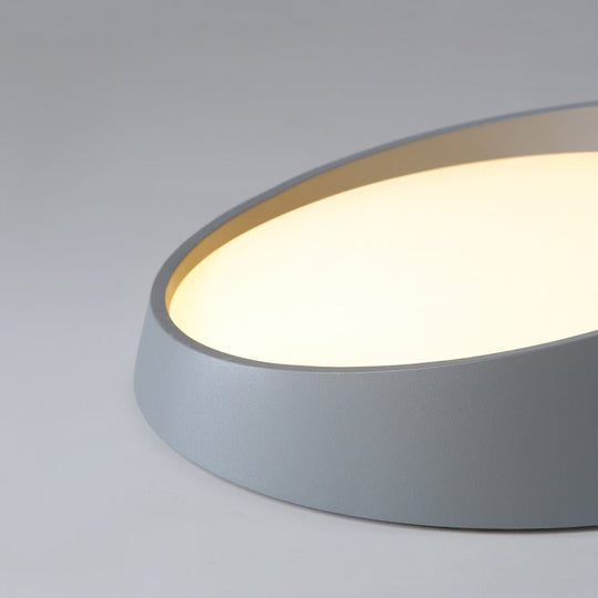 Pendantlightie-Minimalist Slant Led Flush Mount Ceiling Light-Flush Mount-White-Cool White Light