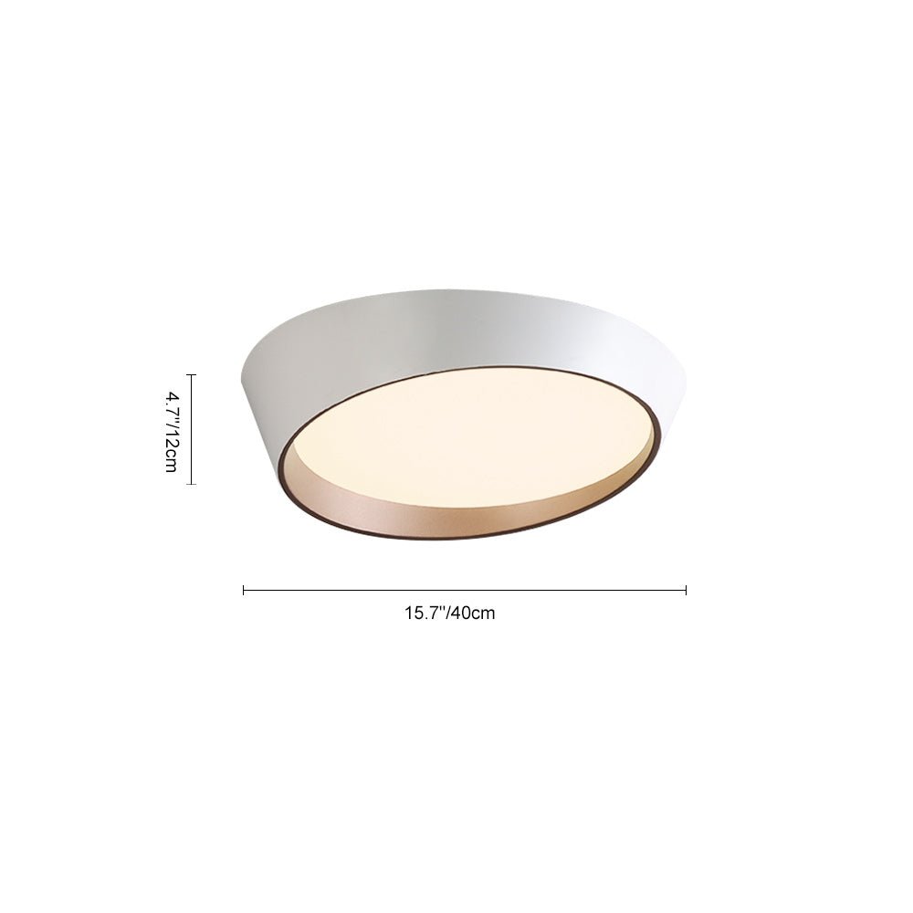 Pendantlightie-Minimalist Slant Led Flush Mount Ceiling Light-Flush Mount-White-Cool White Light