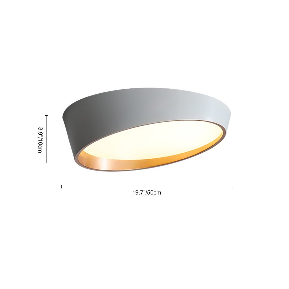 Pendantlightie-Minimalist Slant Led Flush Mount Ceiling Light-Flush Mount-White-Cool White Light