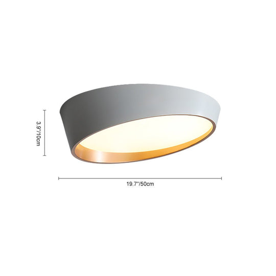 Pendantlightie-Minimalist Slant Led Flush Mount Ceiling Light-Flush Mount-White-Cool White Light