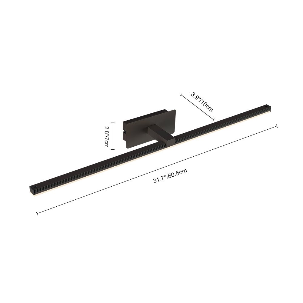 Pendantlightie-Minimalist Ultra Thin Led Bath Bar Bathroom Vanity Light Warm Light-Wall Light-Black-15.9 in (40.5 cm)