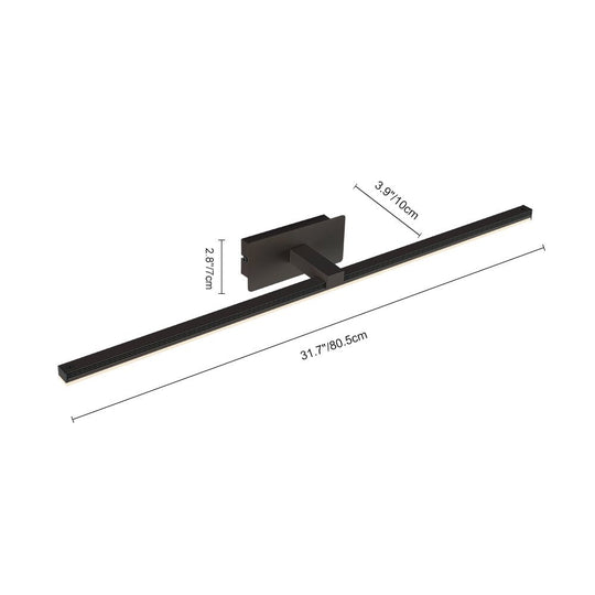 Pendantlightie-Minimalist Ultra Thin Led Bath Bar Bathroom Vanity Light Warm Light-Wall Light-Black-15.9 in (40.5 cm)