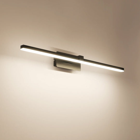 Pendantlightie-Minimalist Ultra Thin Led Bath Bar Bathroom Vanity Light Warm Light-Wall Light-Black-15.9 in (40.5 cm)