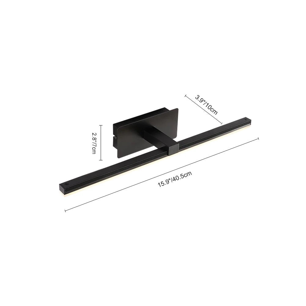 Pendantlightie-Minimalist Ultra Thin Led Bath Bar Bathroom Vanity Light Warm Light-Wall Light-Black-15.9 in (40.5 cm)