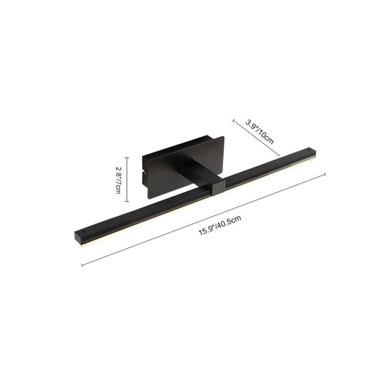 Pendantlightie-Minimalist Ultra Thin Led Bath Bar Bathroom Vanity Light Warm Light-Wall Light-Black-15.9 in (40.5 cm)