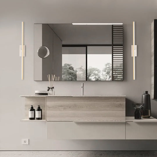 Pendantlightie-Minimalist Ultra Thin Led Bath Bar Bathroom Vanity Light Warm Light-Wall Light-Black-23.8 in (60.5 cm)
