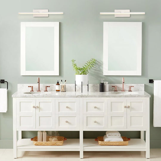 Pendantlightie-Minimalist Ultra Thin Led Bath Bar Bathroom Vanity Light Warm Light-Wall Light-White-15.9 in (40.5 cm)