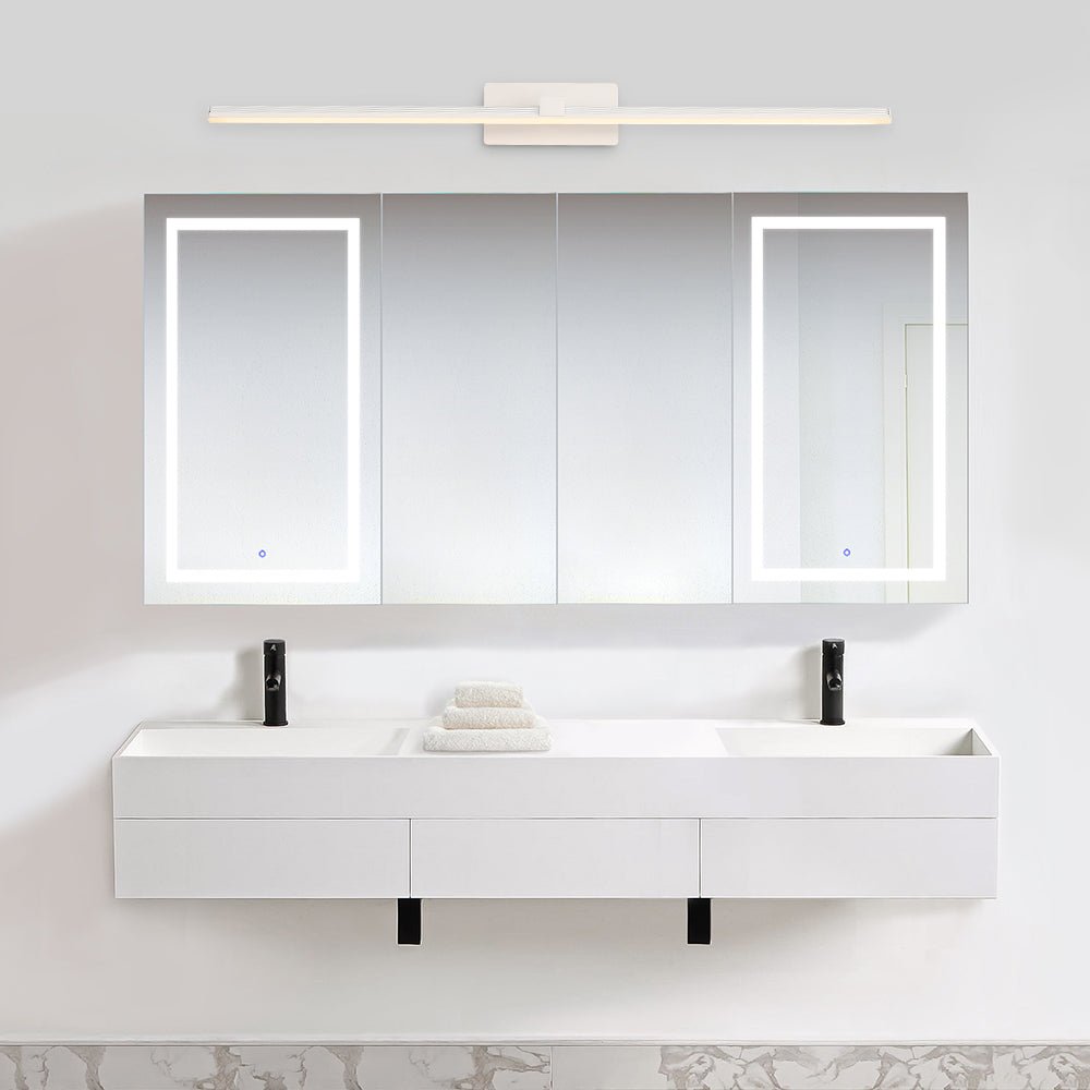 Pendantlightie-Minimalist Ultra Thin Led Bath Bar Bathroom Vanity Light Warm Light-Wall Light-White-31.7 in (80.5 cm)
