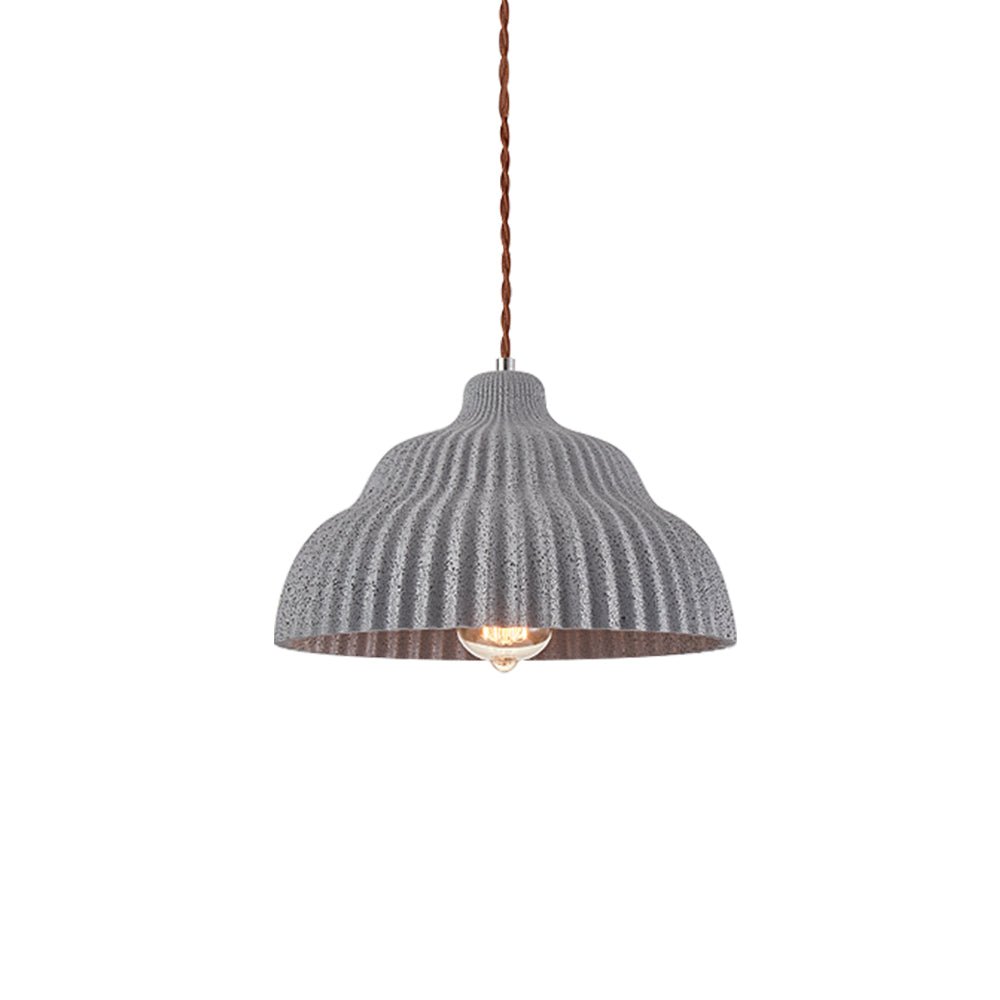Pendantlightie-Modern 1-Light Pleated Concrete Pendant Lighting For Kitchen Island-Pendants-Orange-