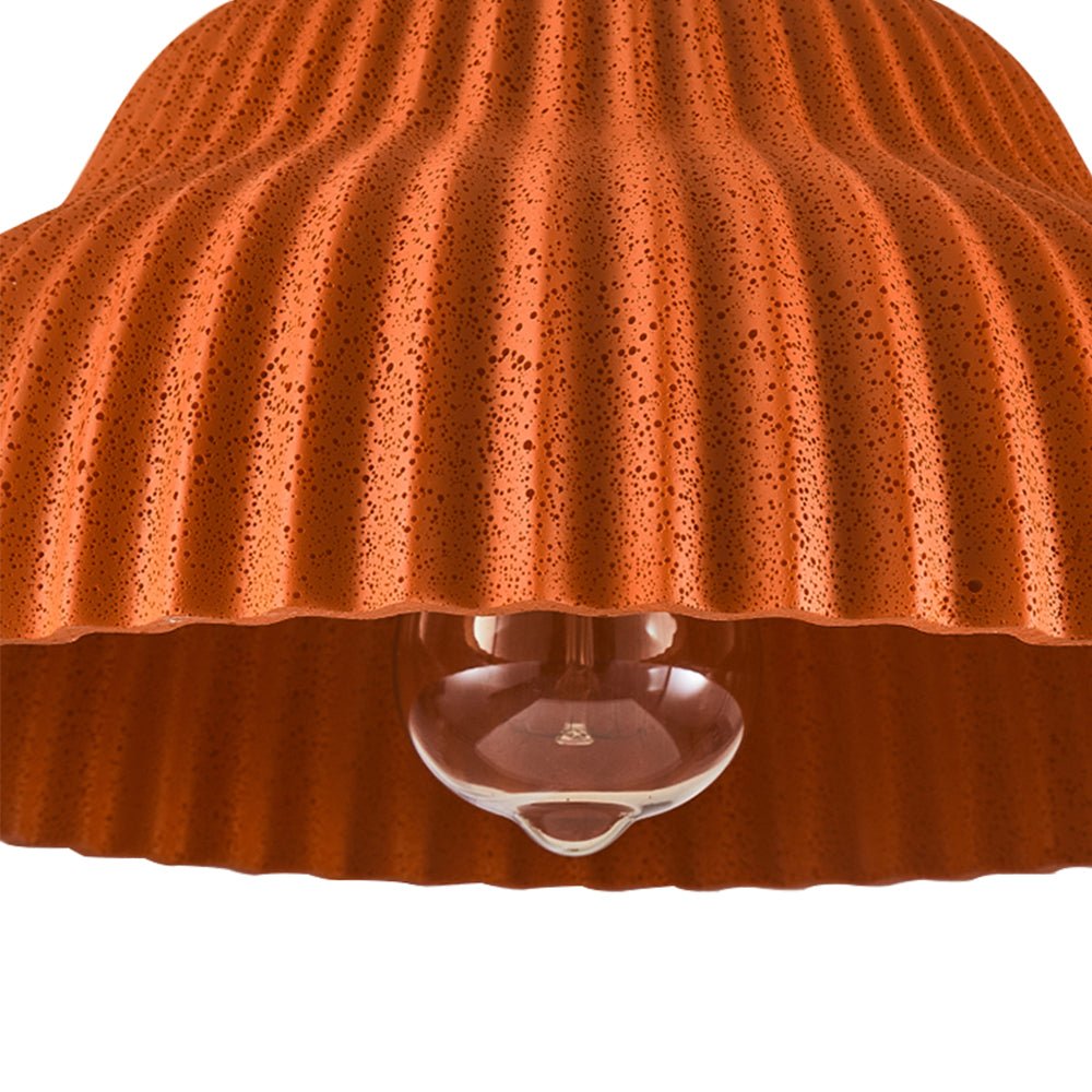 Pendantlightie-Modern 1-Light Pleated Concrete Pendant Lighting For Kitchen Island-Pendants-Orange-