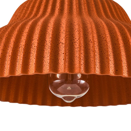 Pendantlightie-Modern 1-Light Pleated Concrete Pendant Lighting For Kitchen Island-Pendants-Orange-