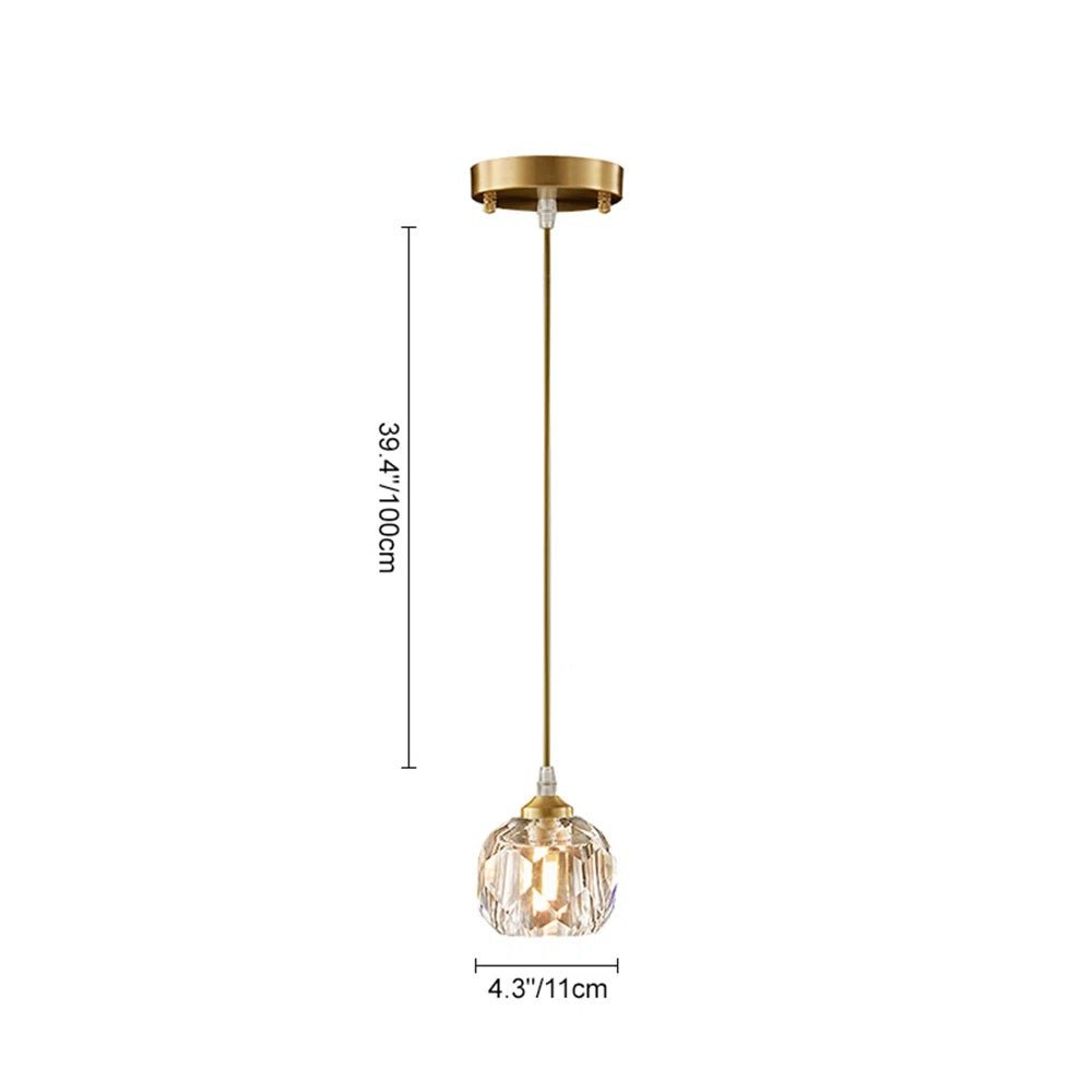 Pendantlightie-Modern 1-Light Round Crystal Glass Pendant-Pendants--